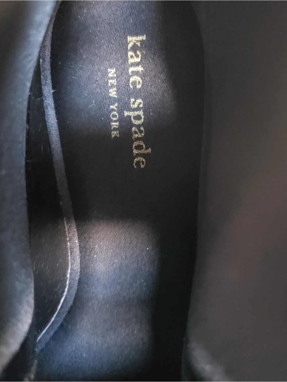 kate spade Black Chelsea Ankle Boots with‎ Gold Trim